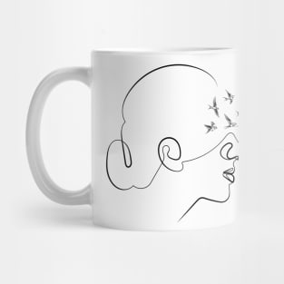 Thoughts Will Find a Way | One Line Drawing | One Line Art | Minimal | Minimalist Mug